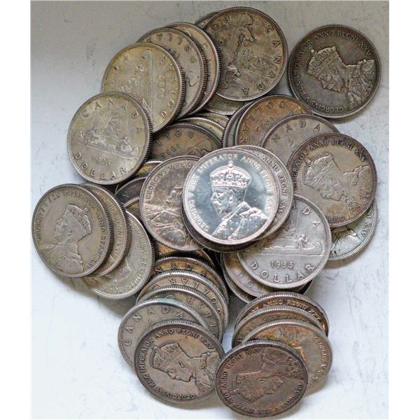 1935 $1 EF or better, lot of 46 coins.