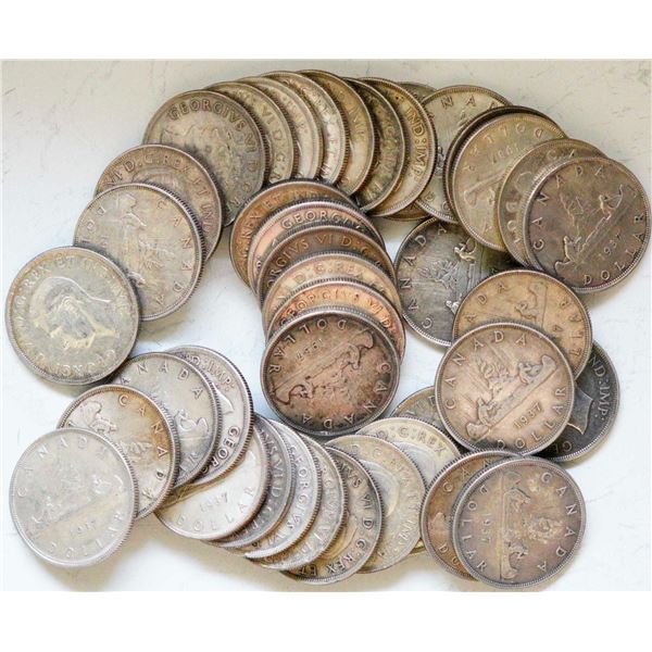 1937 $1 EF or better, lot of 40 coins.