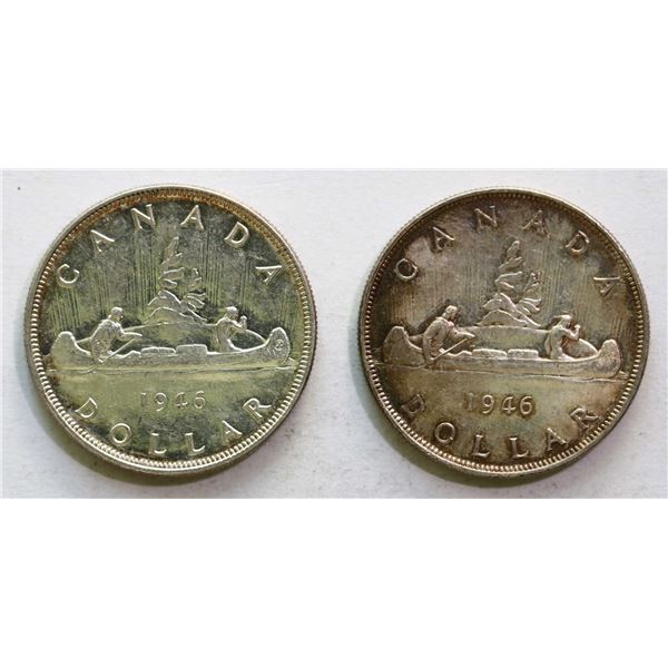 1946 $1 AU, lot of 2 coins.