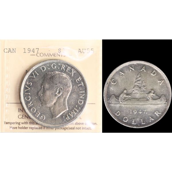 1947 $1 ML ICCS Choice About Uncirculated-55.  Highly sought after issues.
