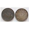 Image 1 : 1947 $1 Ptd & Blunt, both coins Extra Fine-40.