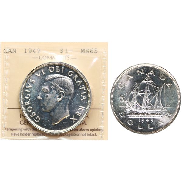 1949 $1 ICCS Gem Mint State-65 Fully brilliant and lustrous.