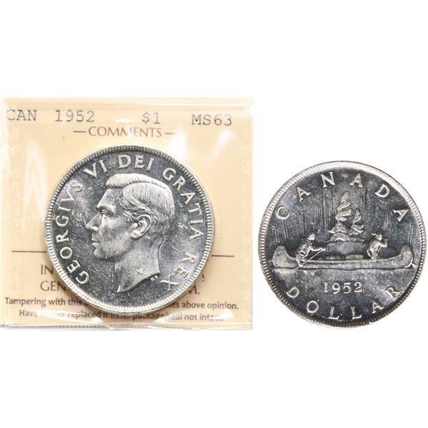 1952 $1 "WL" ICCS Choice Mint State-63