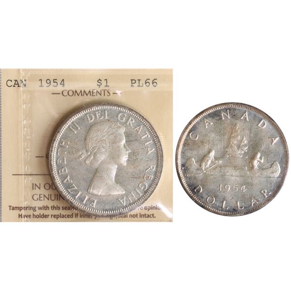 1954 $1 ICCS Superb Gem Proof-Like-66.  Nice mirror fields.