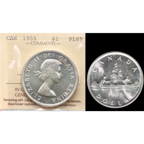 1955 $1 ICCS Gem Proof-Like-65.  Shows some light Cameo.