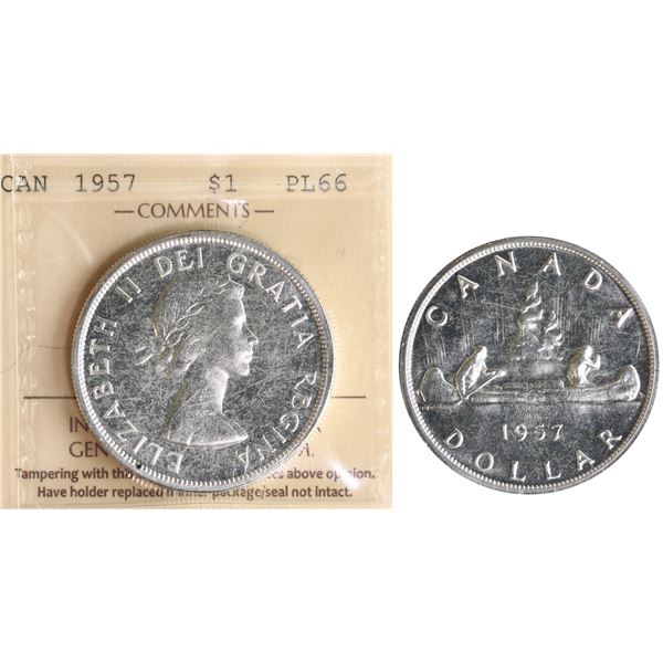 1957 $1 ICCS Superb Gem Proof-Like-66.  Nice mirror fields.