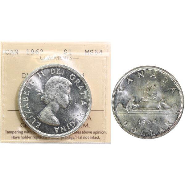 1963 $1 "Double Arrow Head" ICCS Very Choice Mint State-64, Fully Brilliant and lustrous.  Popular v