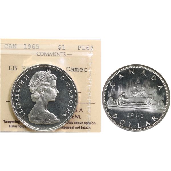 1965 $1 "LB P5" ICCS Superb Gem Proof-Like-66 Heavy Cameo