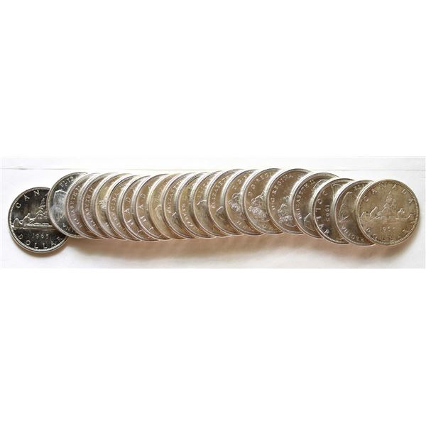 Roll; 1965 $1 All Unc to Choice Unc.  Lot of 20 coins.