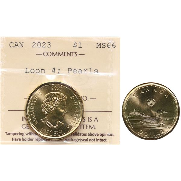 2023 $1 Loon "With 4 Pearls - Elizabeth II" ICCS Superb Gem Mint State-66.