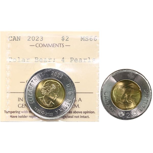 2023 $2 Bear "With 4 Pearls - Elizabeth II" ICCS Superb Gem Mint State-66.