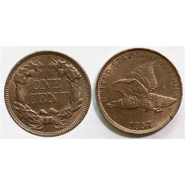 USA; 1857 1¢ UNC or better.