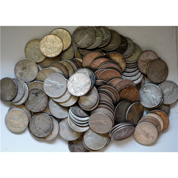 USA; 1922-S $1, lot of 129 coins.  Average VF-EF.