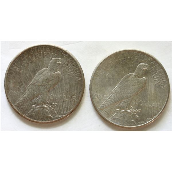 USA; 1925 $1, 1926 Lot of 2 coins EF or better.