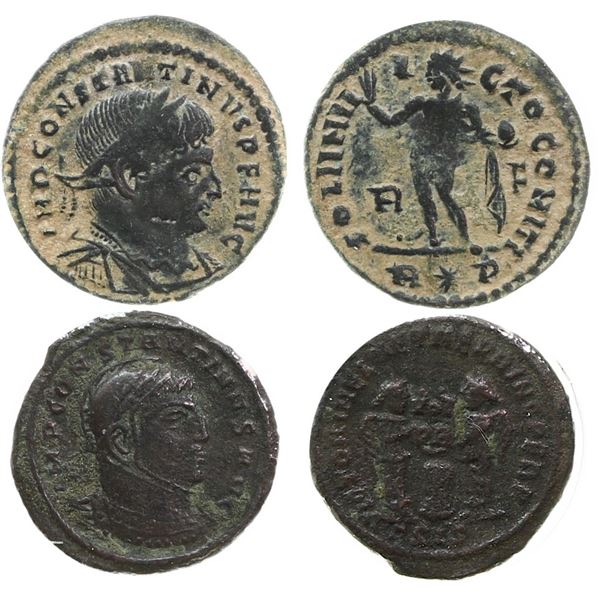 Ancients;  Roman Constantine The Great (307-337 AD). Æ. examples.  Lot of 2 examples.  See Pic.