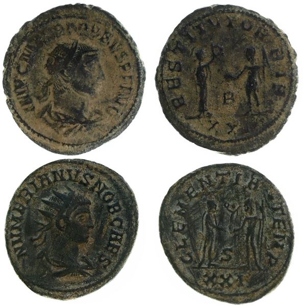 Ancients;  Roman Imperial Numerian (283-284). Radiate & Probus (AD 276-282). BI Antoninianus. Antioc