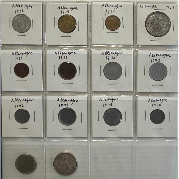 Germany; Group of various coins, stamps and banknotes from Germany.  Should be viewed.