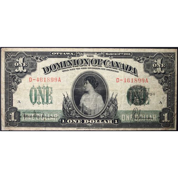 1917 $1 DC-23c #D-461899A  LCG Very Fine-20