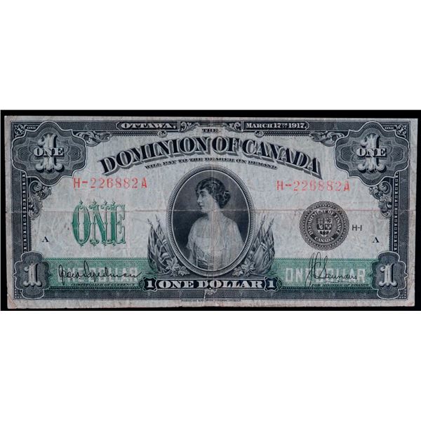1917 $1 DC-23d #H-226882A Fine