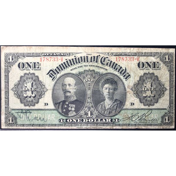 1911 $1 DC-18d-i #178733-V  LCG Fine-12