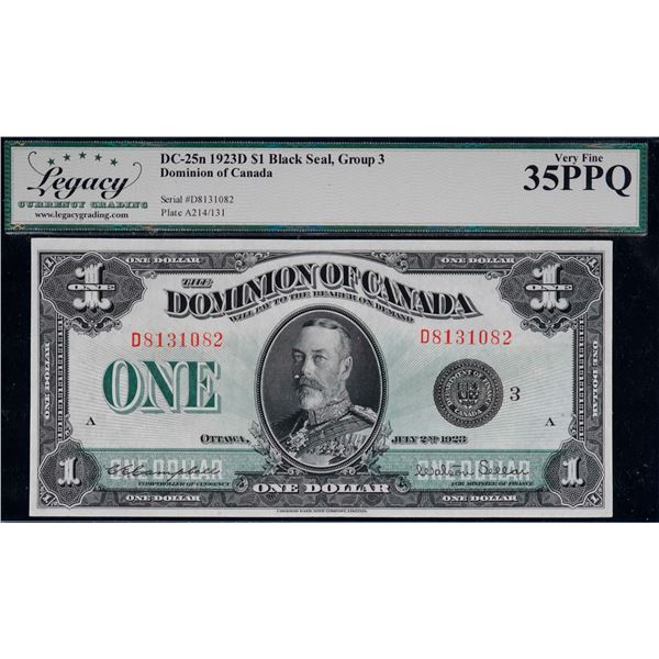 1923 $1 DC-25n #D8131082 LCG Choice Very Fine-35PPQ.  A bright example.