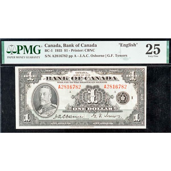 1935 $1 BC-1 #A2816782 PMG Choice Very Fine-25