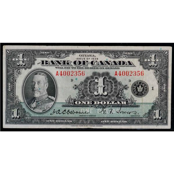 1935 $1 BC-1 #A4002356 Nice VF example.