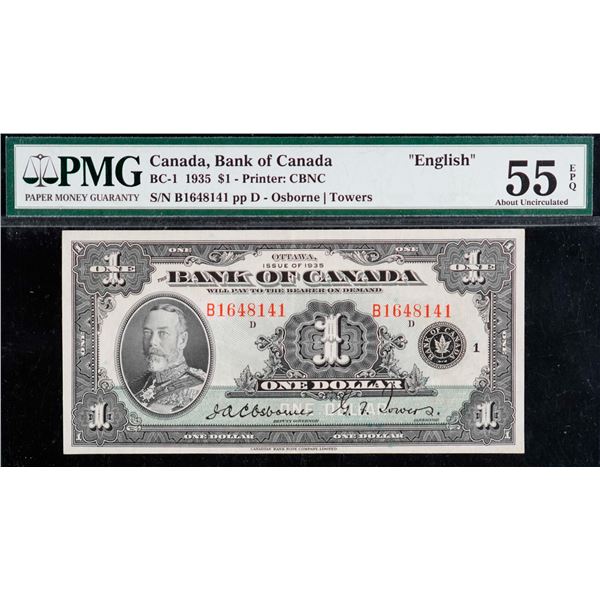 1935 $1 BC-1 #B1648141 PMG Choice About Uncirculated-55 EPQ. A bright example.