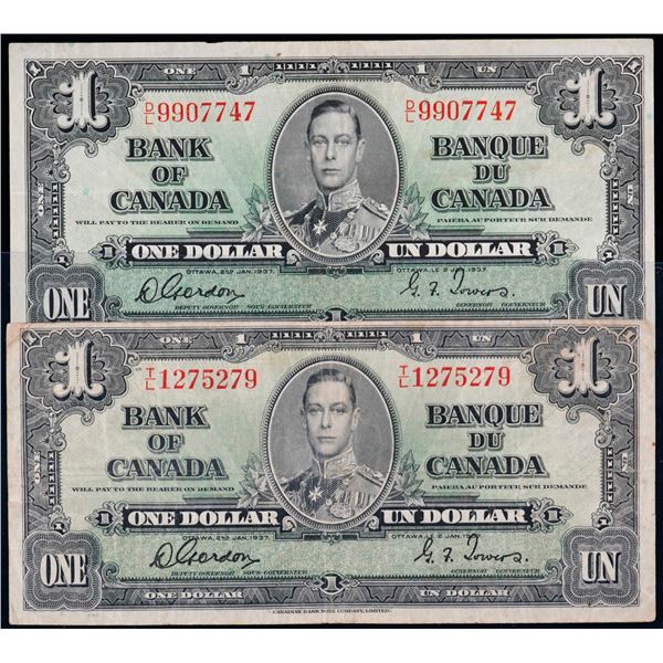 1937 $1 BC-21c Both F to VF.