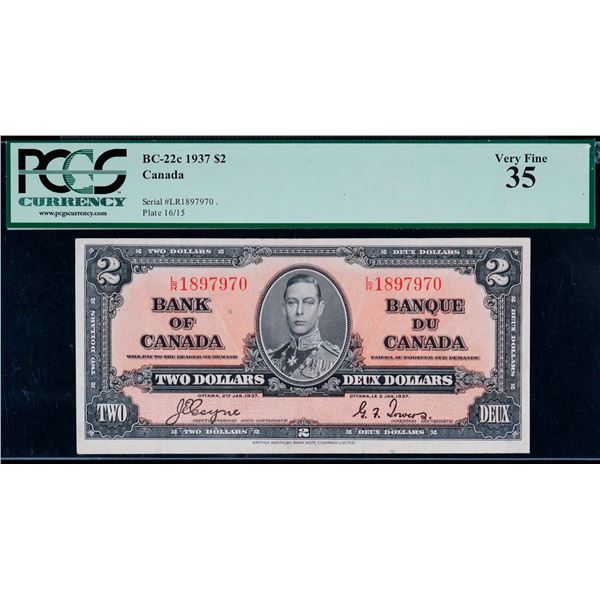 1937 $2 BC-22c #L/R1897970 PCGS Choice Very Fine-35