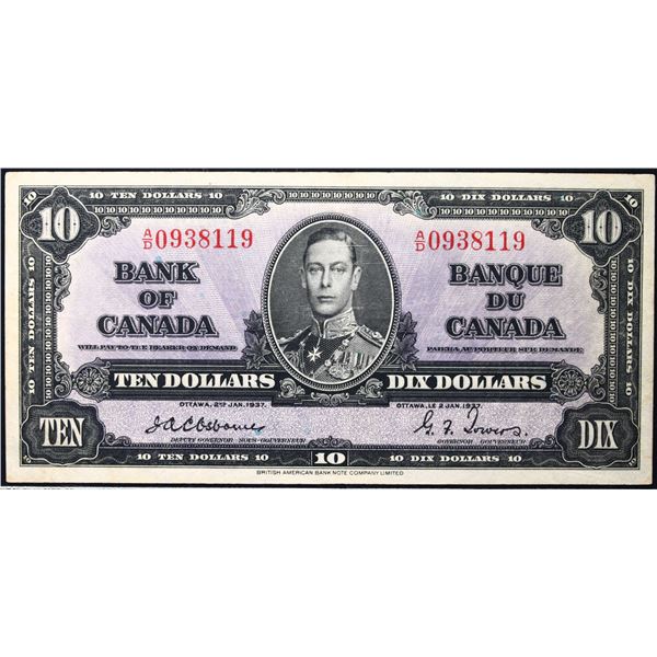 1937 $10 BC-24a #A/D0938119  LCG Choice Very Fine-35