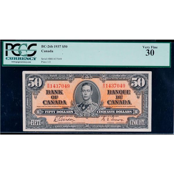1937 $50 BC-26b #B/H1437049 PCGS Choice Very Fine-30