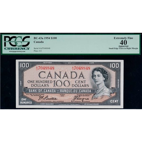 1954 $100 BC-43a #A\J7048848 & 1986 $2 BC-55a #AUK9766091 Both notes certified Choice Very Fine-30 &