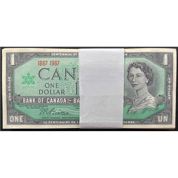 1967 $1 BC-45a.  Lot of 45 Crisp UNC notes & 5 x circ issues.  Lot of 50 notes.