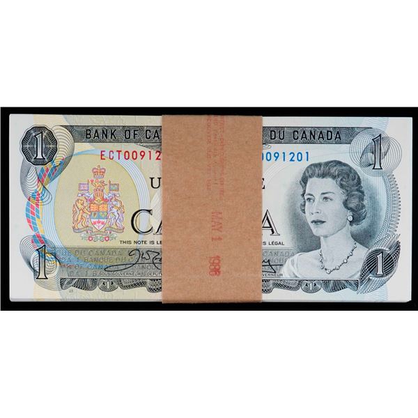 1973 $1 "Bundle" BC-46b Lot of 100 notes All Unc to Gem Unc.