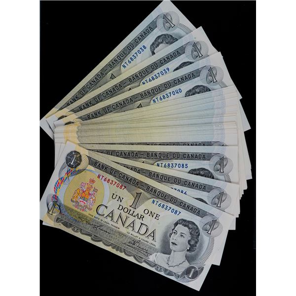 1973 $1 BC-46a #NT6837038-7087-, Lot of 50 consecutive notes.  All Unc to Gem Unc.