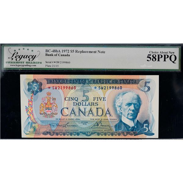 1972 $5 BC-48bA #*SW2199860 LCG Choice About Uncirculated-58PPQ
