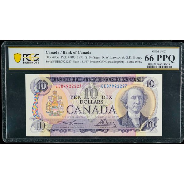1971 $10 BC-49c-i #EEB7922227 PCGS Superb Gem Uncirculated-66PPQ