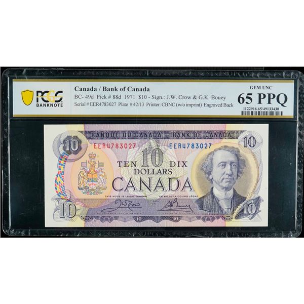 1971 $10 BC-49d #EER4783027-028.  Lot of 2 consecutive notes PCGS Very Choice Uncirculated-64PPQ & G