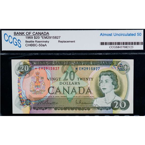 1969 $20 BC-50aA #*EM2915827 CCGS About Uncirculated-50