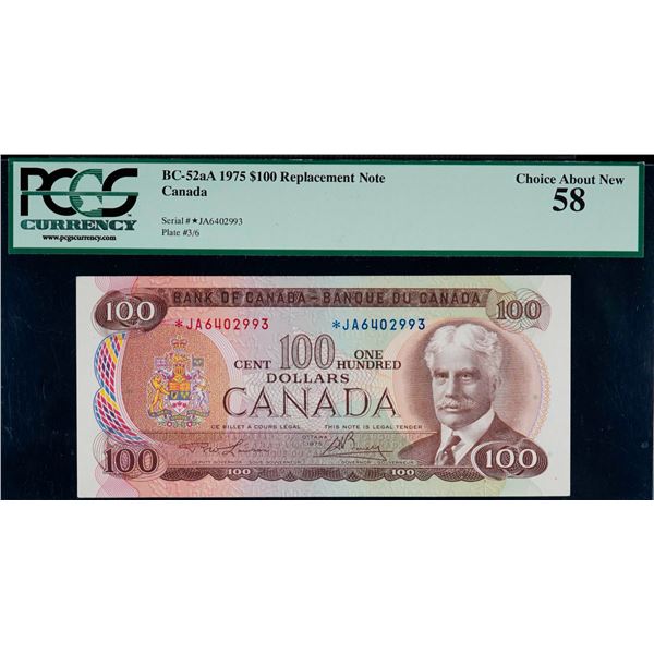 1975 $100 BC-52aA #*JA6402993 PCGS Choice About Uncirculated-58