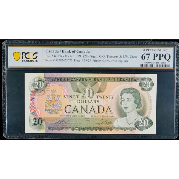 1979 $20 BC-54c #5259543070-071.  Lot of 2 consecutive notes PCGS Superb Gem Uncirculated-67PPQ