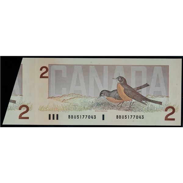 1986 $2 BC-55b #BBU5177043 Uncirculated.  Cut from an Uncut sheet.