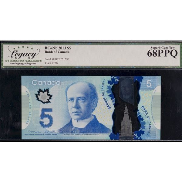 2013 $5 BC-69b #HBT0251596 LCG Superb Gem Uncirculated-68PPQ