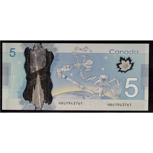2013 $5 BC-69b #HBU1943761 Choice VF or better.  "Right Serial number misplaced"