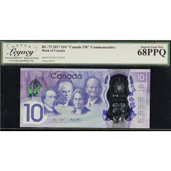 2017 $10 BC-75 #CDA2322818 LCG Superb Gem Uncirculated-68PPQ