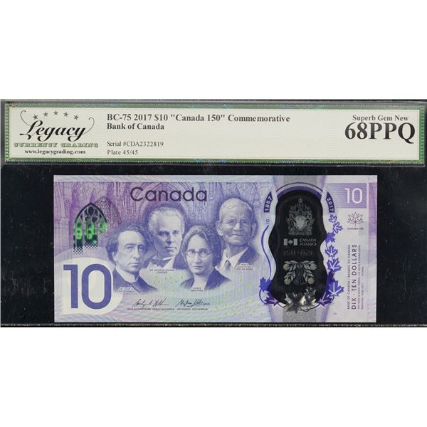 2017 $10 BC-75 #CDA2322819 LCG Superb Gem Uncirculated-68PPQ