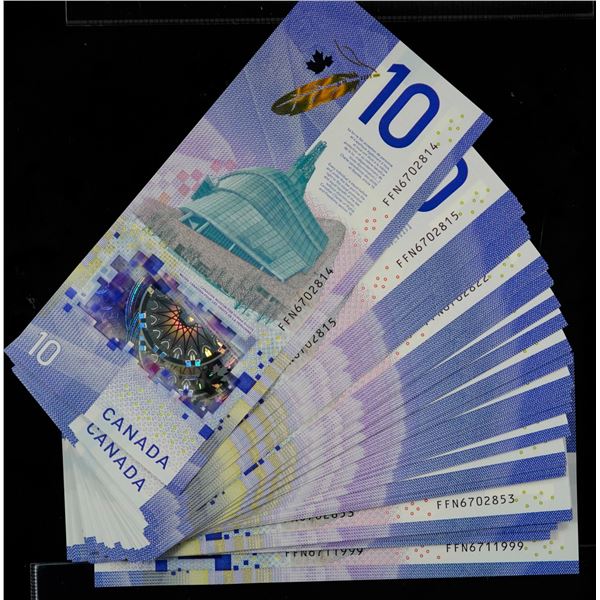 2018 $10 "Viola Desmond" Bundle of 49 pieces.  All Gem Uncirculated.