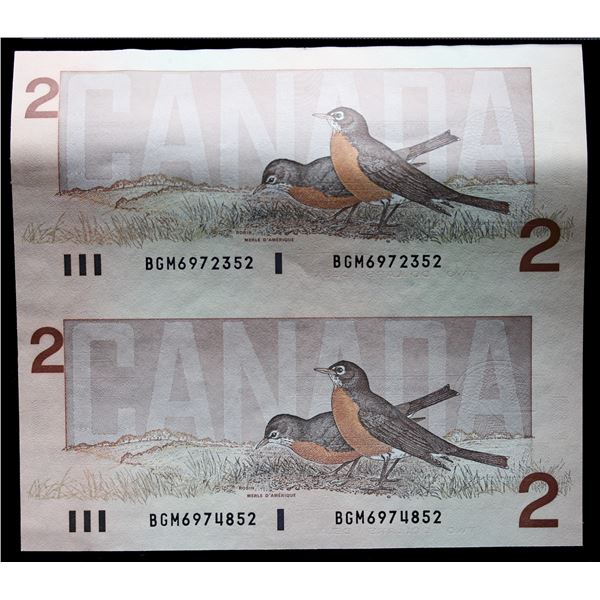 Uncut Sheet; 1986 $2 #BGM6972352-4852 Uncut pair - AU-UNC