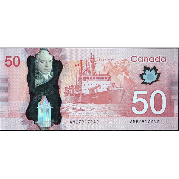 Error; 2012 $50 BC-72a #AME7917242 VF-EF "Red pimple on forehead"